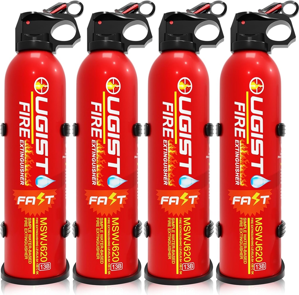 Fire Extinguisher for Vehicle & Home 620ml 4 Count, Car Fire Extinguishers, Prevent Re-lgnition, Best Suitable for Kitchen,The House Car Truck Boat Water-Based Mini Fire Extinguishers