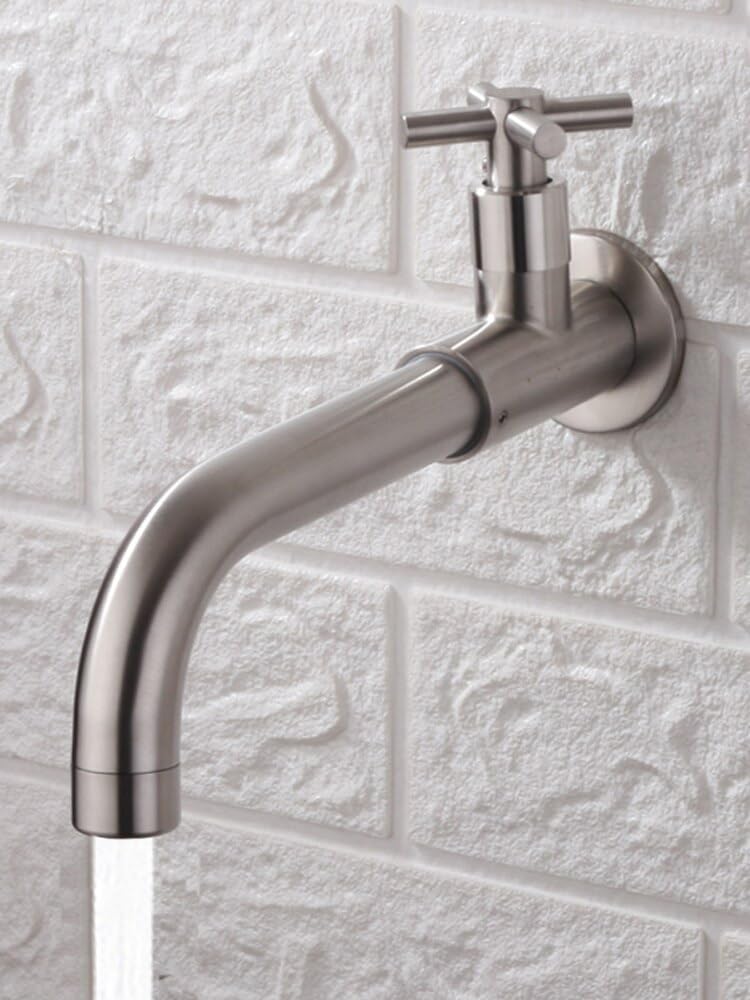 Basin Faucet Only Cold Brushed Gold Bathroom Faucet in-Wall Rotating Bathroom Faucet Bathroom Sink Tap Basin Mixer Tap(Nickel)