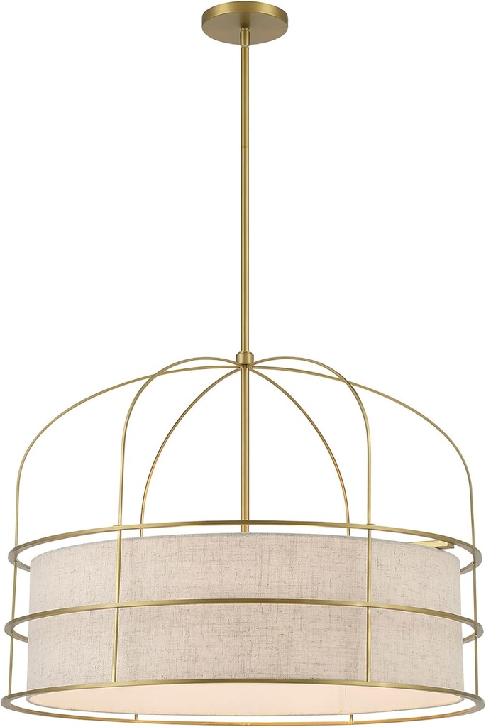 Minka Lavery 2156-695 Gateway Park Pendant, 6-Light, 360 Total Watts, 26-in H x 19.5-in W, Soft Brass