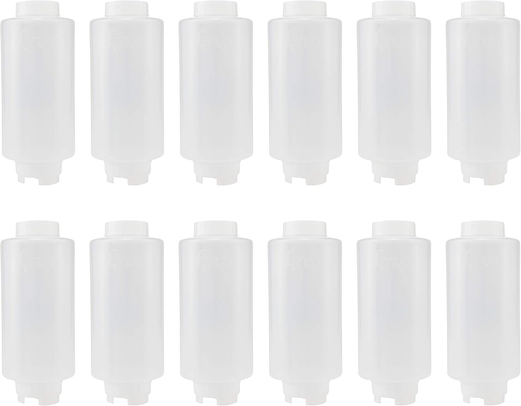 Creative Mark Cylo FIFO Squeeze Bottle -Empty - 12 Pack - 32 oz. Inverted Squeeze Bottle with Air-Tight Non-Drip Silicone Valve; Acrylic Paint, Sauce & Condiment Bottles for Painters and Food Industry