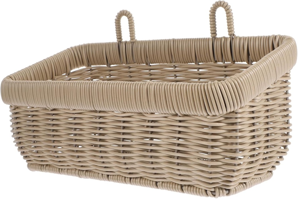 Woven Wall Hanging Basket for Kitchen Storage Organizer with Elegant Craftsmanship Large Gray Fruit and Vegetable Holder for Ginger Garlic Onion Storage and Home Decor