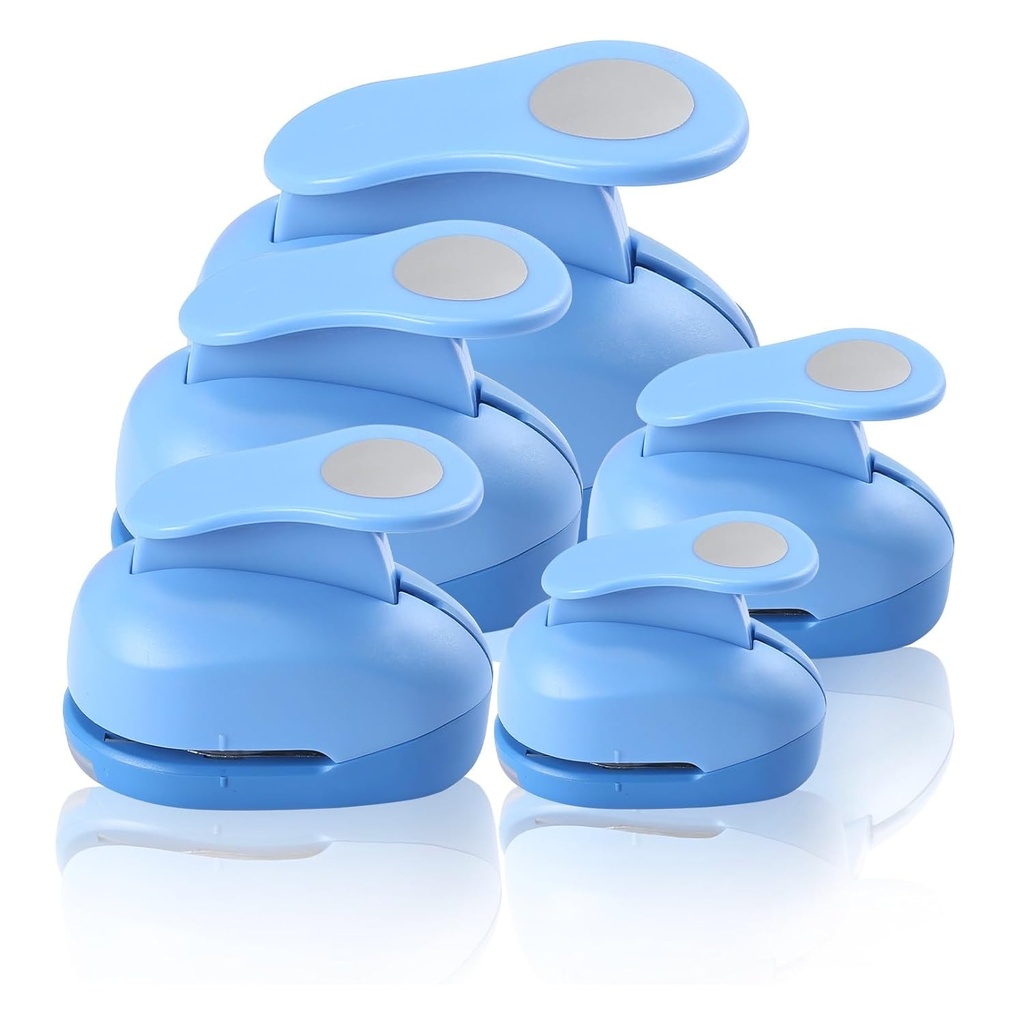Circle Hole Punch Set, 3/8 inch, 5/8 inch, 1 inch, 1.5 inch, 2 inch, 5 Different Size Circle Punches for Crafting Designs, Office Supplies, Card Making, DIY Albums, Photos