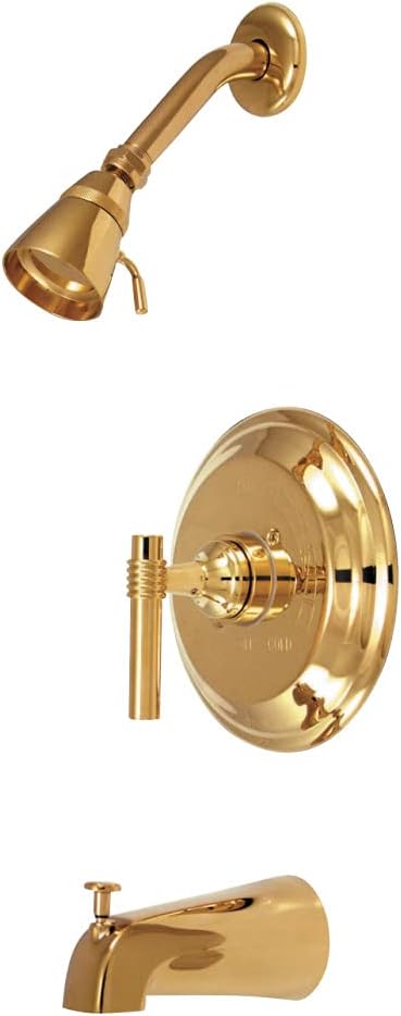 Kingston Brass KB2632ML Milano Tub and Shower Faucet Milano Handle, Polished Brass