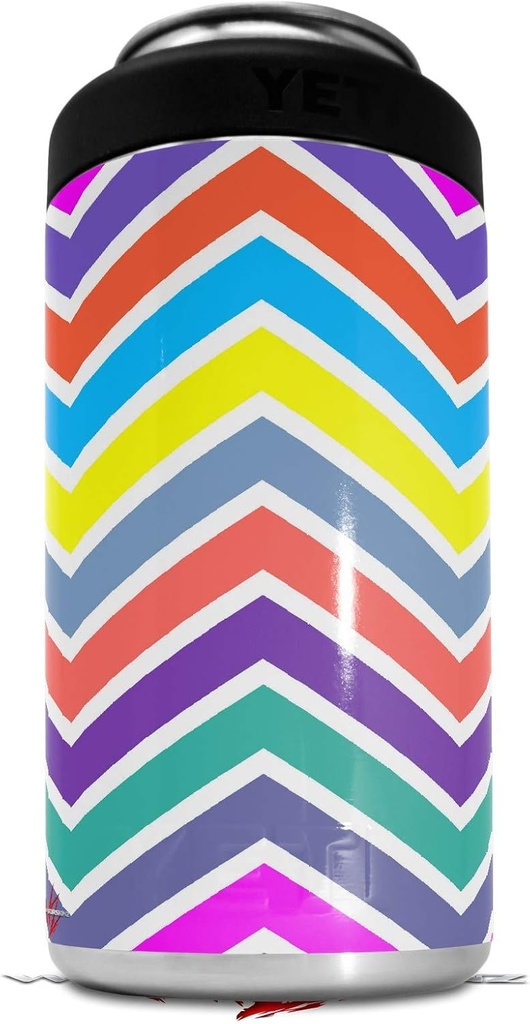 Skin Decal Wrap compatible with Yeti 16oz Tall Colster Can Cooler Insulator Zig Zag Colors 04 (COOLER NOT INCLUDED)