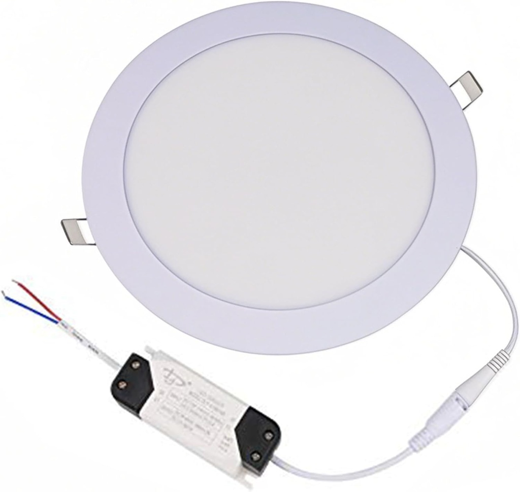 Recessed Light Fixtures, Ultra-Slim 18W Ceiling Light Panel 8'' Flush Mount Lamp - Modern Canless Low Profile for Kitchen Lighting, Bathroom, Dining, Living Room Commercial Circle(Cool White, 18W)