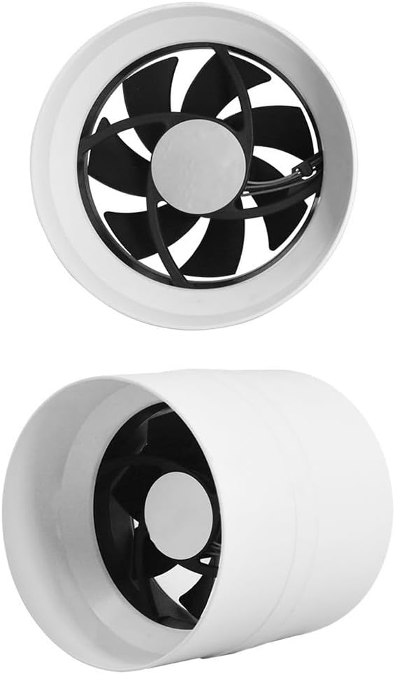 Round Duct Fan 4 Inch Vent Booster, HVAC Exhaust Intake Fans, Ventilation Blower For Grow Tent Attic Kitchen Garage Greenhouse Basement