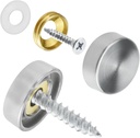 24 Pcs Stainless Steel Screw Cover Cap, 0.63"/16mm Diameter Mirror Screw Cap, Decorative Screws Cover Fasteners for Furniture, Mirrors, Signage, and Advertising Hardware