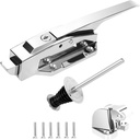 Walk in Cooler Door Handle,Walk in Freezer Door latches Heavy Duty kit with Key and Solid Metal Push Rod, Offset -1/8 in to 1/4 in(Flush) and 5.9" Solid Metal Interior Release Handle