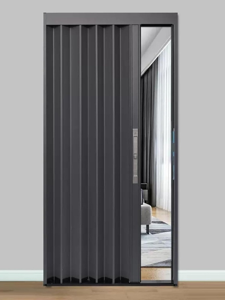Multifold Accordion Doors Interior, Folding Sliding Door for Doorway, Bathroom Shower And Room Divider, Grey Door Frame and Aluminum Panel, Large 24 26 28 30 32 34 36 40 42 48 50 60 Inch(42x80in(106x2