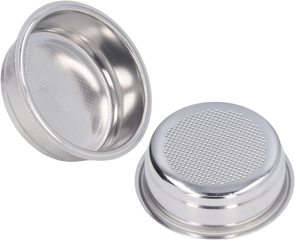 51mm Filter Basket, Espresso Maker Filter Basket Cup Stainless Steel Espresso Filter Basket Coffee Filter Cup Cafe Barista Replacement Parts Espresso Machine Coffee Filter Accessories, 2 Pack