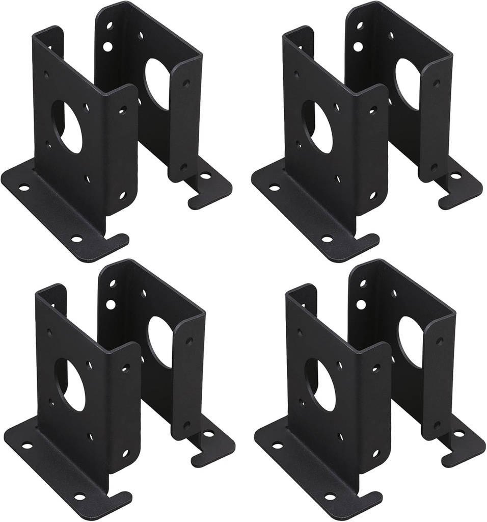 8Pcs Adjustable 4x4 Fence Post Anchor Base Brackets Floor Flange Heavy Duty Solid Pergola Post Base Brackets kit for Deck Handrail Railing Mailbox