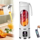 Digital Display Juicer - Smart LED Display, USB Rechargeable 450ml Portable Digital Multimode Juicer Blender, Diet-Friendly, Leak Proof Design for Smoothies (White)
