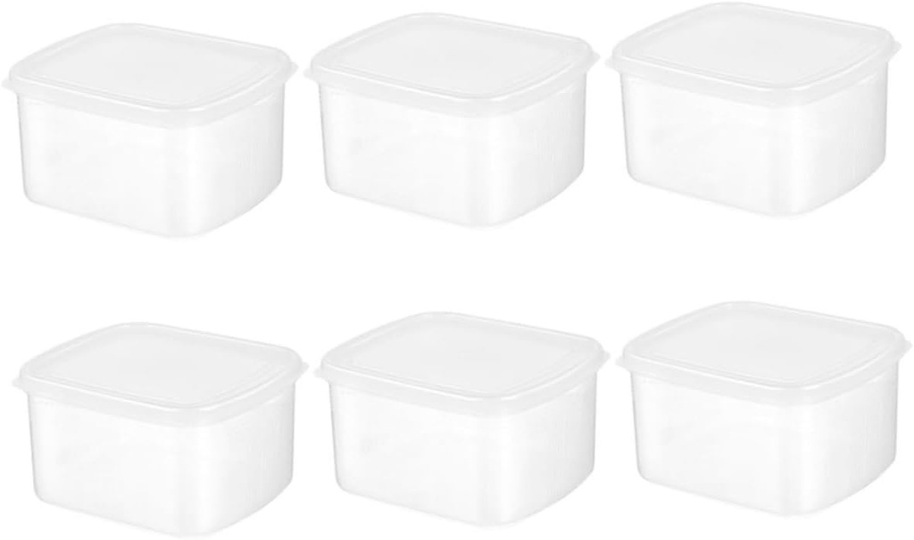 Zerodeko 6pcs Transparent Food Storage Containers for Fridge Vegetable Fruit Meat Organizer and Proofing Box and Food-grade Material