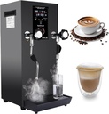 12L Electric Milk Frother 2500W - Commercial Steam Boiler with LED Display, Multi-Purpose Hot Water Dispenser for Espresso, Coffee, Milk Tea - Modern Foam Machine, Black