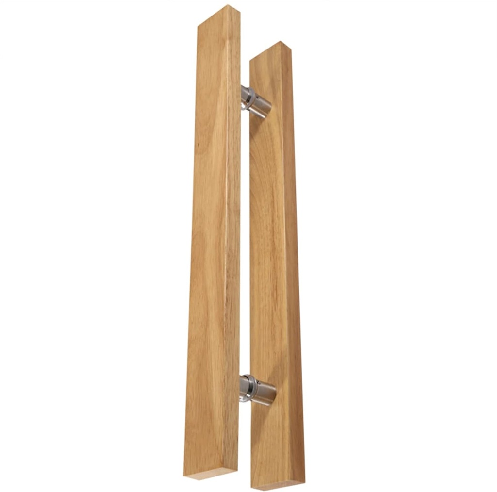Natural H Shape Door Handle,Wooden Entryway Barn Handle with Fitting,Rectangular Glass Bathroom Push Pull Handle Set,for Sauna Room (Size :40cm (16"))