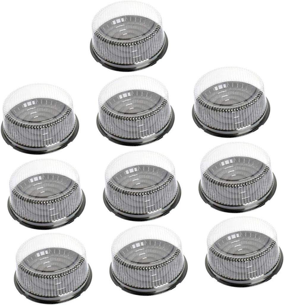 10pcs Clear Round Cake Boxes with Lid Portable Cake Carrier for Baking Birthday Box for Transport and Storage and Design