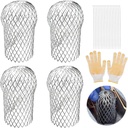 AccEncyc 4 Pcs Gutter Downspout Guards 3.5 Inch Aluminum Leaf Filter Strainer Expandable Gutter Downspout Protector for Preventing Blockage Leaves Debris