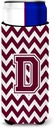 Letter D Chevron Maroon and White Ultra Beverage Insulators for slim cans