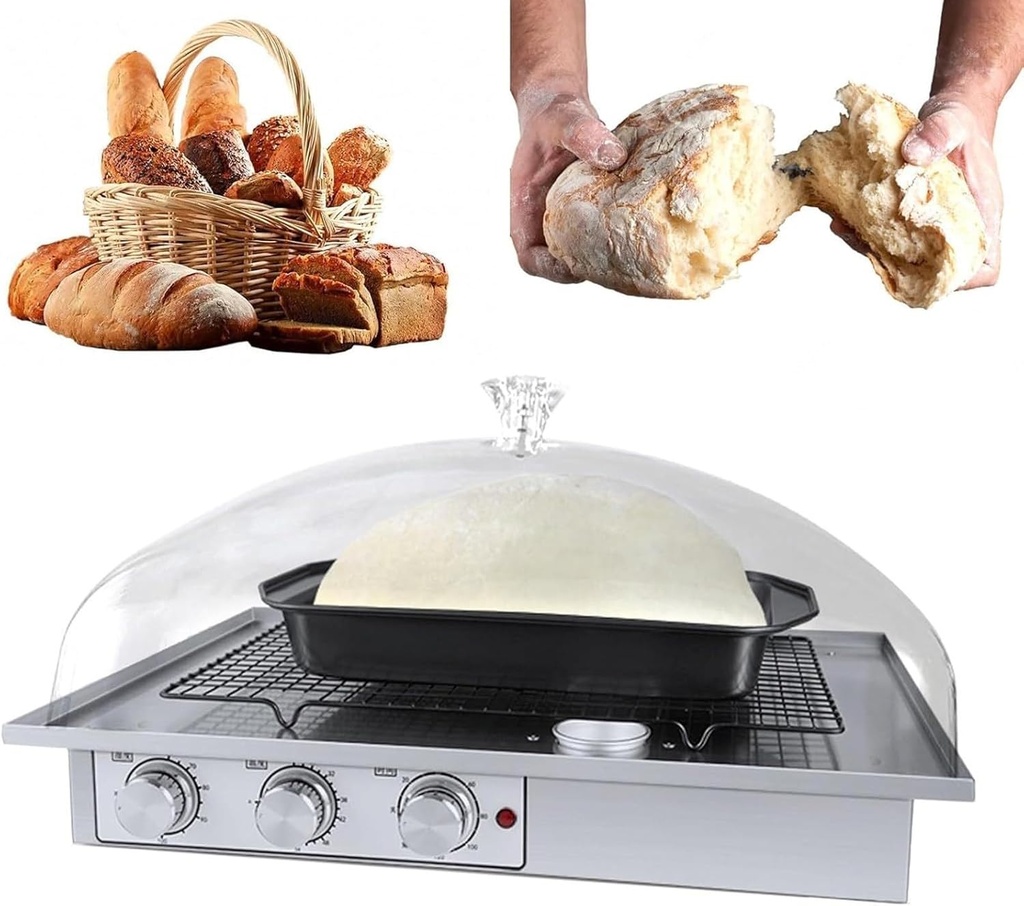 Electric Bread Dough Proofer Machine,Humidity & Temperature & Time Controllable,Detachable Design,Sourdough Bread Making Tools Kit(410 * 310 * 280mm)