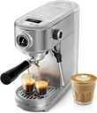 HIBREW Espresso Machine 20 Bar, Semi-Automatic Cappuccino Maker with Milk Frother for Latte Art, Adjustable Temperature & Water Volume, with Display, Pressure Gauge & Stainless Steel Body