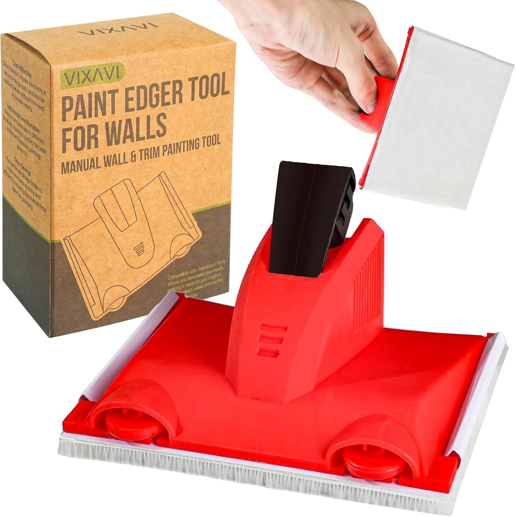 Upgrade Paint Edger Tool for Walls - Clean Cut Edge Painting Tool - Sturdy Paint Trimmer Edger with Reinforced Roller - Corner Wall & Ceiling Painter - User-Friendly Paint Pad Edger