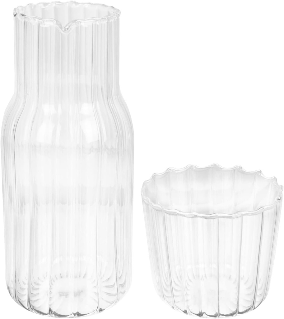 Cabilock Water Storage Kettle Large Capacity Cold Water Pot Vertical Grain Glass Camping Container Lemonade Pot