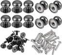 uxcell 12mm Head Dia. Round Knobs Pull Handle, 20pcs Zinc Alloy for Drawer Pulls Gift Box Cabinet Door Knobs with Screws, Black