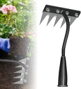 2025 New 5/6/7/8 Teeth Carbon Steel Garden Weeder Rakes, Iron Weeding Rake 2.0, Iron Rake for Yard Lawn and Garden, Heavy-Duty Garden Hand Weeder Puller Tool for Gardening and Weedings (5 Teeth)