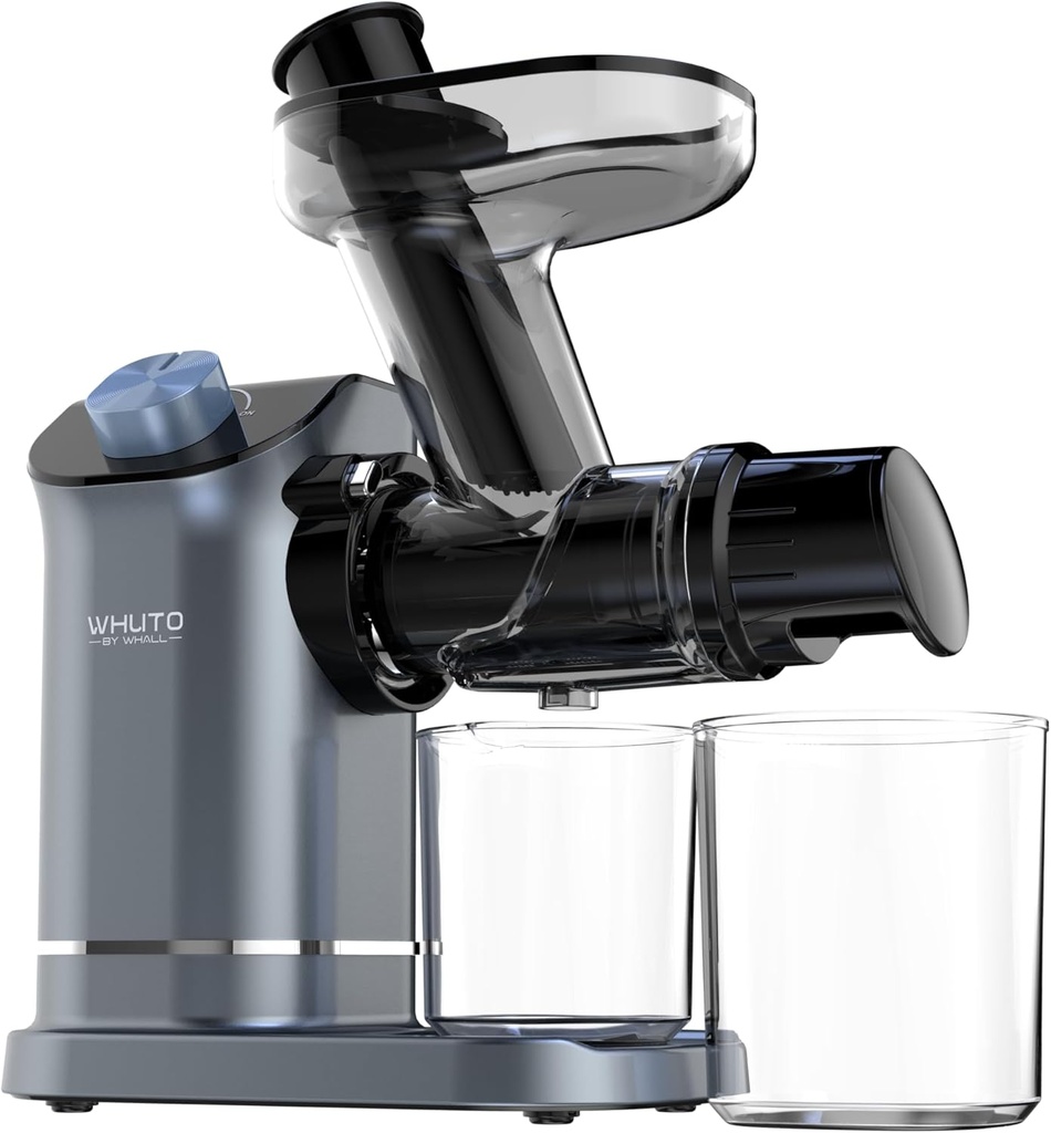 Masticating Juicer, High Juice Yield Cold Press Juicer Machines, Electric Juicer Maker For Vegetable & Fruit, Reverse Function & Quiet Motor, Easy Clean With Brush, Carrot & Celery Juicer, BLUE