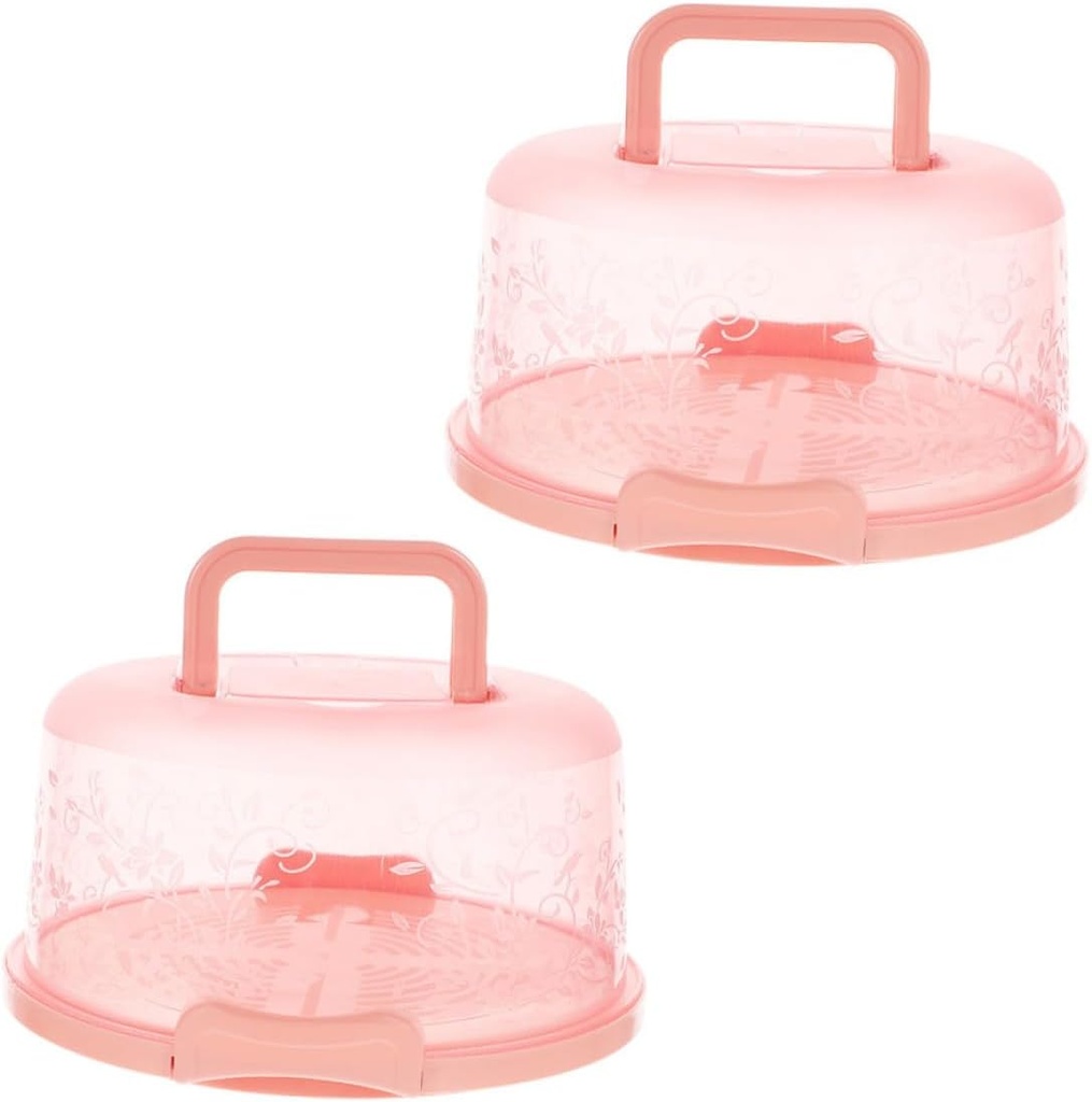 2pcs Portable Cake Carrier Box with Handle and Sealing Lid PP Cake Container for Pastries and Baked Goods Easy-carry Storage and Serving Tray for Outdoor Events