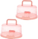 2pcs Portable Cake Carrier Box with Handle and Sealing Lid PP Cake Container for Pastries and Baked Goods Easy-carry Storage and Serving Tray for Outdoor Events