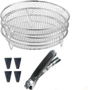 3 Pieces 8 Inch Air Fryer Racks, Universal Air Fryer Accessories, Baking Racks, Round Stackable Baking Racks, Food Grade Stainless Steel Kitchen Oven Air Fryer Racks