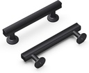 Hickory Hardware 10 Pack Solid Core Kitchen Cabinet Pulls, Luxury Cabinet Handles, Hardware for Doors & Dresser Drawers, 3-3/4 Inch (96mm) Hole Center, Matte Black, Woodward Collection