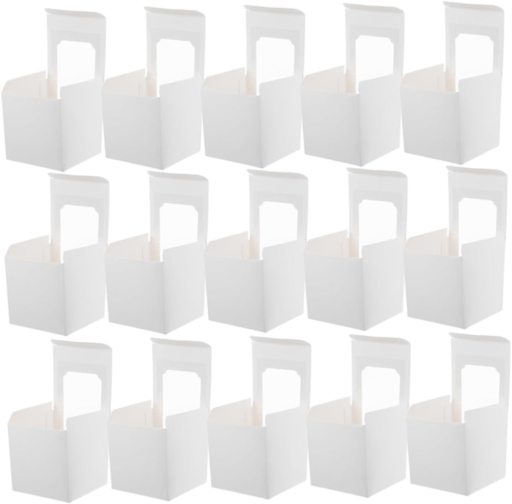 40Pcs Cupcake Boxes with Window Lids and Inserts Individual Cupcake Holders for for Weddings Birthdays Showers and Parties White