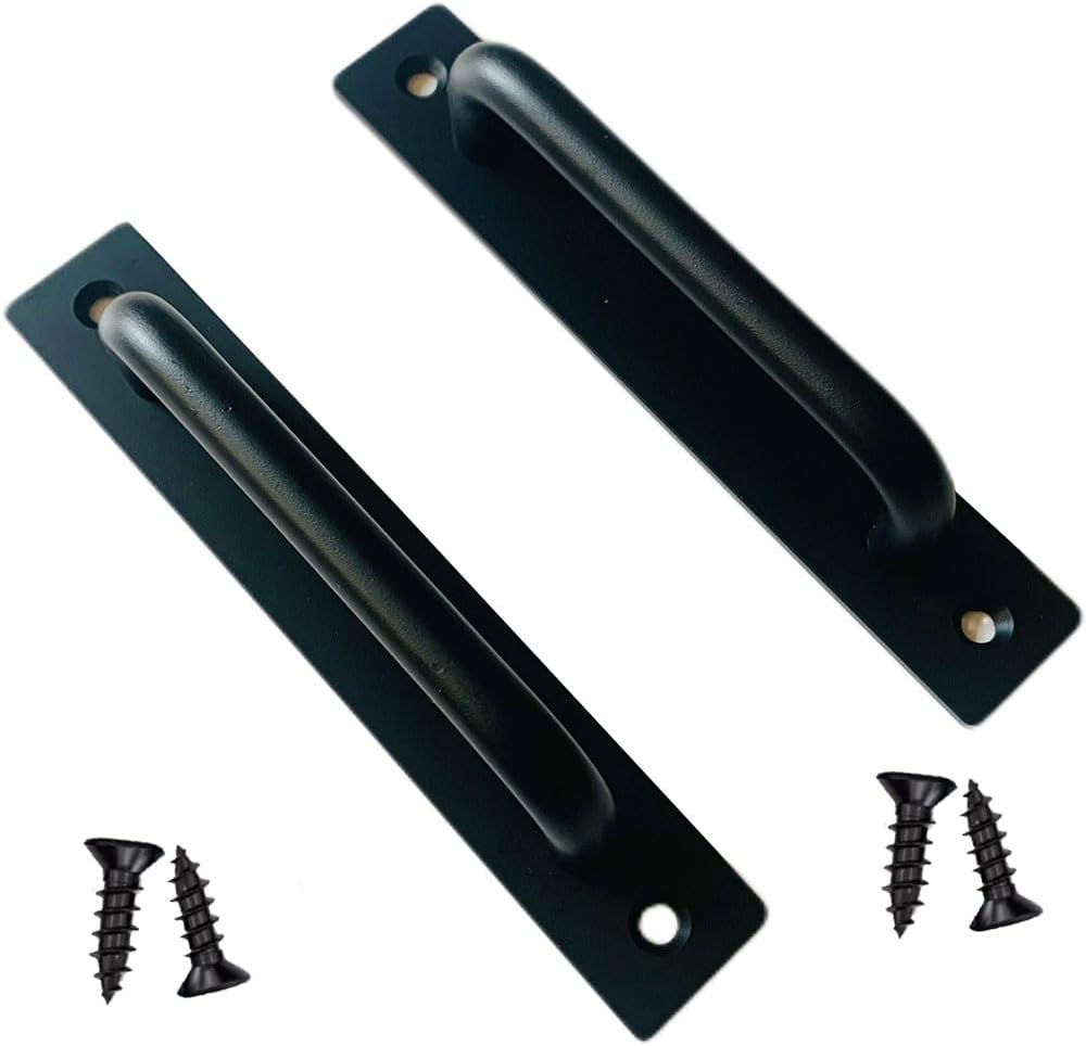 2 Pack Door Handle Cabinet Pulls Drawer Pulls Passage Door Handle for Kitchen Bedroom Bathroom Center Barn Easy to Install with Screws (Black)