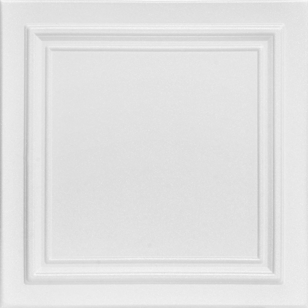 À LA MAISON CEILINGS R24 Line Art Foam Glue-up Ceiling Tile (21.6 sq. ft./Case), Pack of 8, Plain White