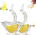 Manual Lemon Juicer, Acrylic Manual Lemon Slice Squeezer, Portable Transparent Fruit Juicer, Elegance Bird Shape, Hand Juicer for Orange Lemon Lime Pomegranate Home Kitchen Bar Gadget (2PC)