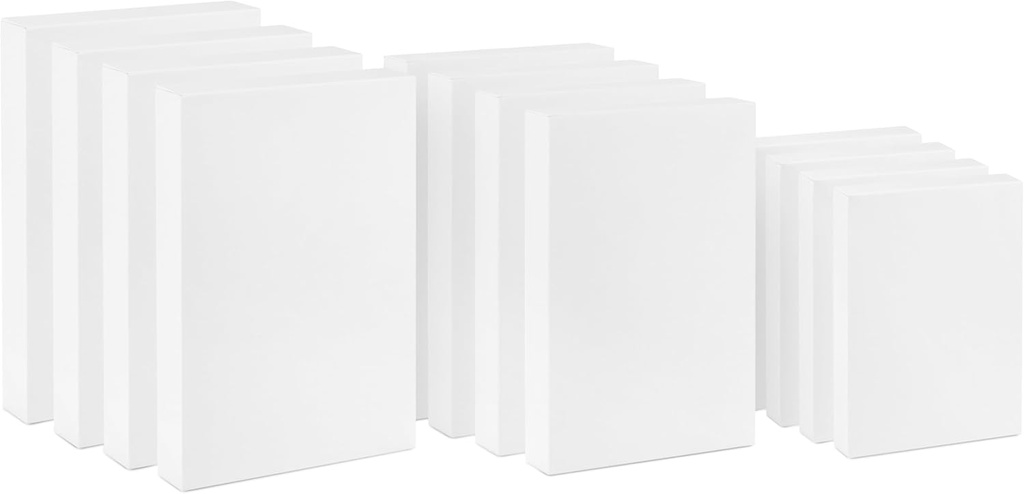 Hallmark White Gift Boxes, Assorted Sizes (12 Boxes with Lids: 4 Small 11", 4 Medium 14", 4 Large 16") for Birthdays, Mother's Day, Baby Showers and More