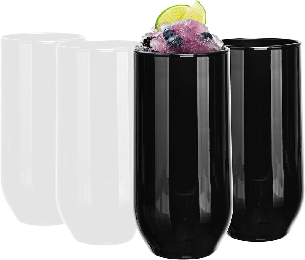 Glasmark Krosno, 430 ml, Set of 4, Drinking Glasses, Long Drink Glasses, Water Glasses, Juice Glasses, Cocktail Glasses, Dishwasher Safe, Perfect for Home, Restaurants and Parties