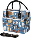 Bardic Cute Dogs Lunch Bag Large Lunch Tote Bag, Leakproof Reusable Insulated Lunch Box Organizer for Work School Picnic Beach Hiking, Cooler Bag with Adjustable Shoulder Strap for Women Men