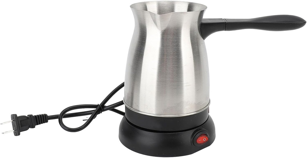 110V Electric Turkish Coffee Pot, 600ML Stainless Steel Turkish Coffee Maker Kettle for Home