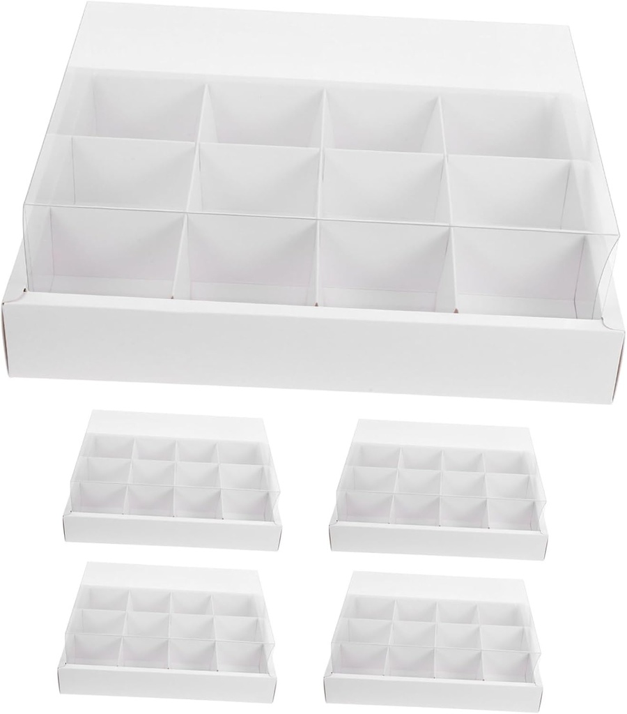 Amosfun 5Pcs Transparent Cupcake Boxes with Lid Small Cake Containers for Easy Carrying and Storage for Mousse Cake Bakery and Party Use