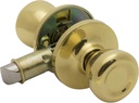 Pro-Grade Classic Mobile Home Passage Door Knob Hall and Closet Handle, Polished Brass