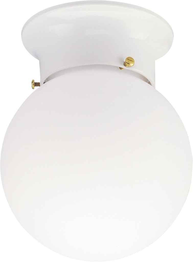 Westinghouse 6660700 Interior Ceiling Fixture 60 Watts, White Finish with Glass Globe