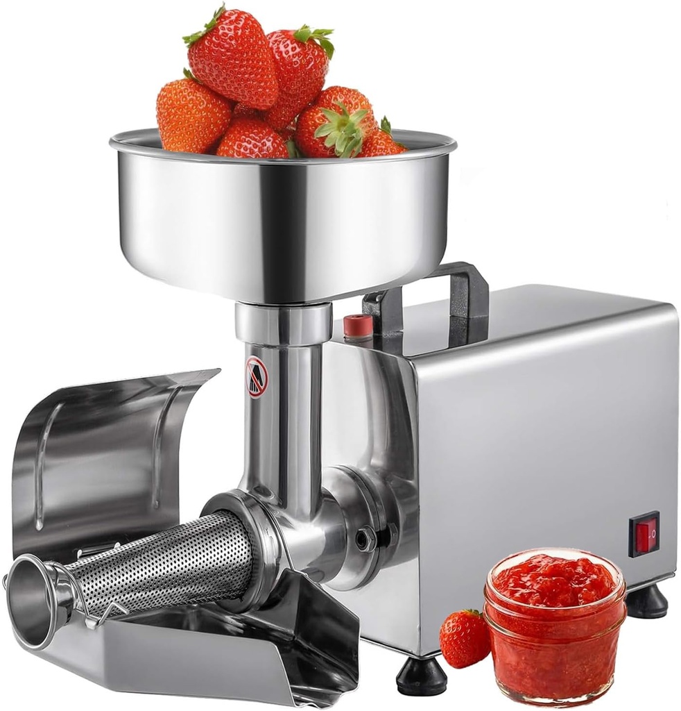 Electric Tomato Strainer Machine, 450W Tomato Sauce Maker Machine, Tomato Milling Machine Stainless Steel Tomato Press and Strainer for Tomato Strawberry Blueberry Sauce