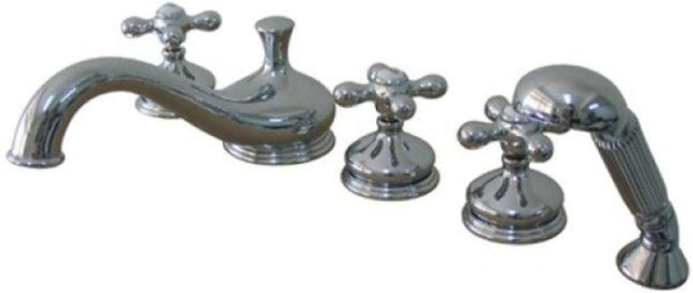 Elements of Design ES33315AX Heritage Three Handle Roman Tub Filler with Hand Shower, Polished Chrome
