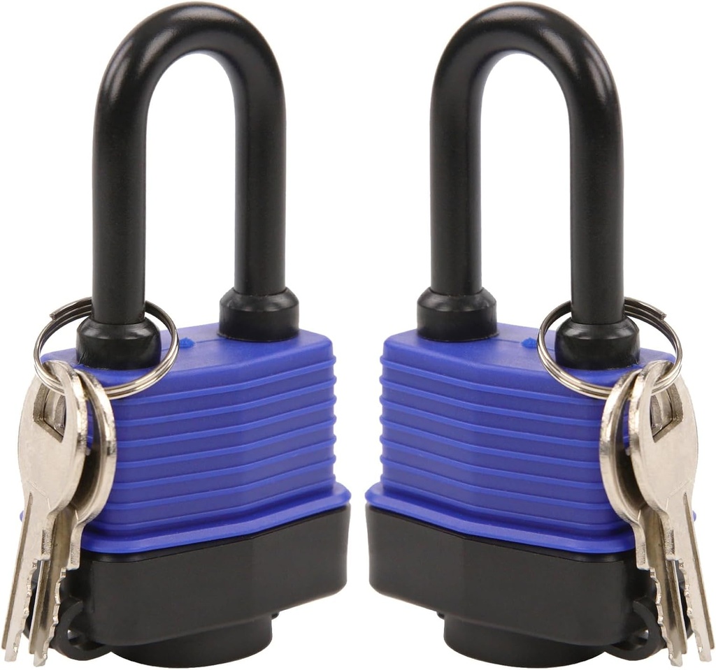 SEPOX® 2Pcs Heavy-Duty 44mm 1.75" Out-Door Padlock Keyed-Alike, Water-Proof Cover, Steel Lock with Same-Key, Weather-Proof Extra-Long-Shackle Anti-Rust, Brass Cylinder for Boat,Fishing, Marine,Fence