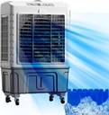 WOLWES Evaporative Air Cooler, 3 Speeds, 55L Water Tank, Air Supply Volume 6000m/h, White, Floor-standing, Oscillating Fan