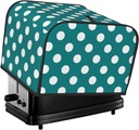 Oven Cover Kitchen Bread Machine Protector,4 Slice Toaster Cover For Home,Fingerprint Coaster Cover,Kitchen Small Appliance,Teal And White Polka Dot