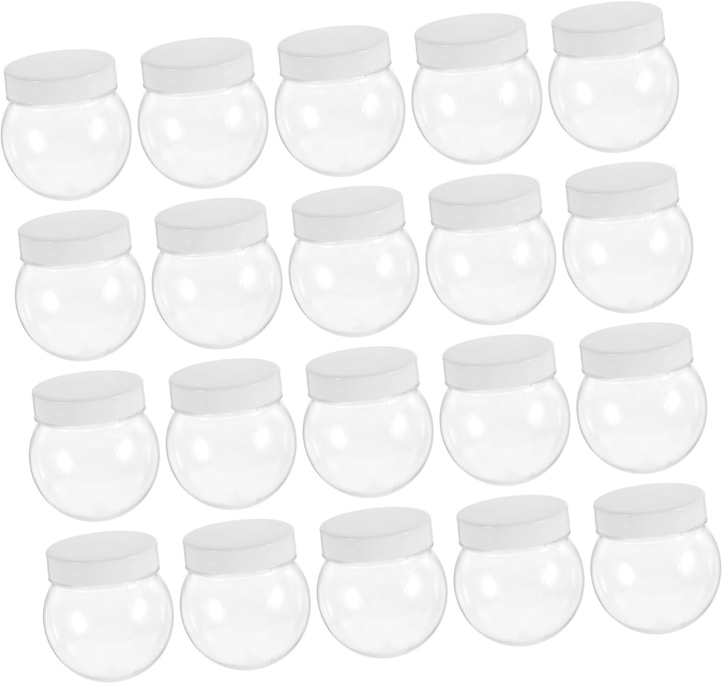 20pcs Transparent Candy Jar with Lid Reusable Clear Storage Containers for Kitchen Pantry and Office Organization for Cookies Snacks and Items